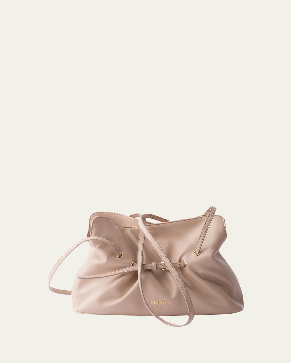 Prada Womens Powder Small Dada Leather Shoulder Bag In Pink