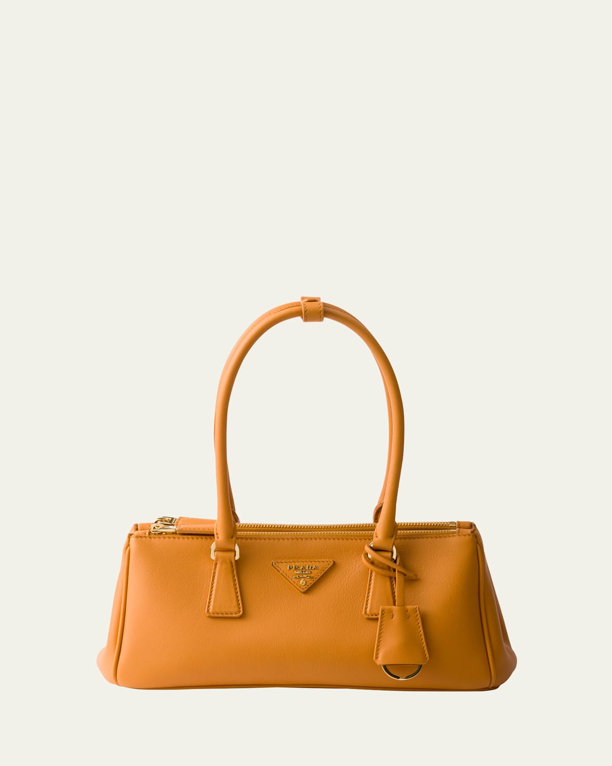 Prada Medium Leather Galleria Top-handle Bag In Orange