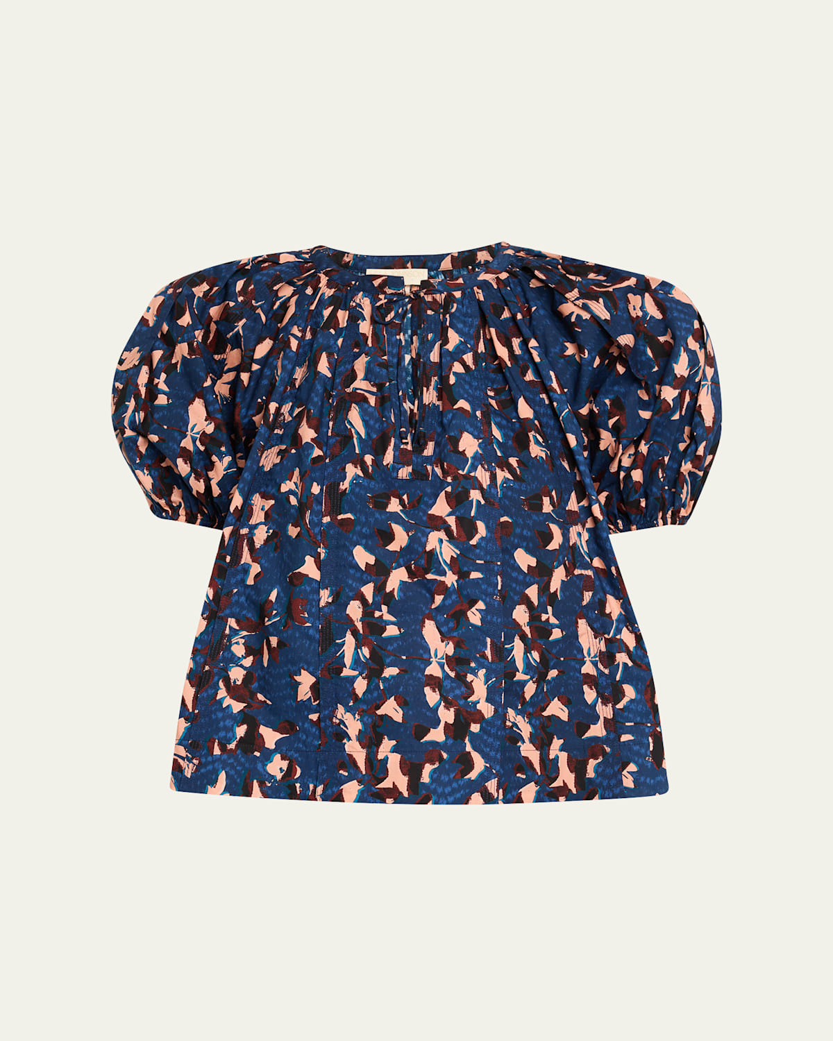 Ulla Johnson Loli Short-sleeve Blouse In Gray