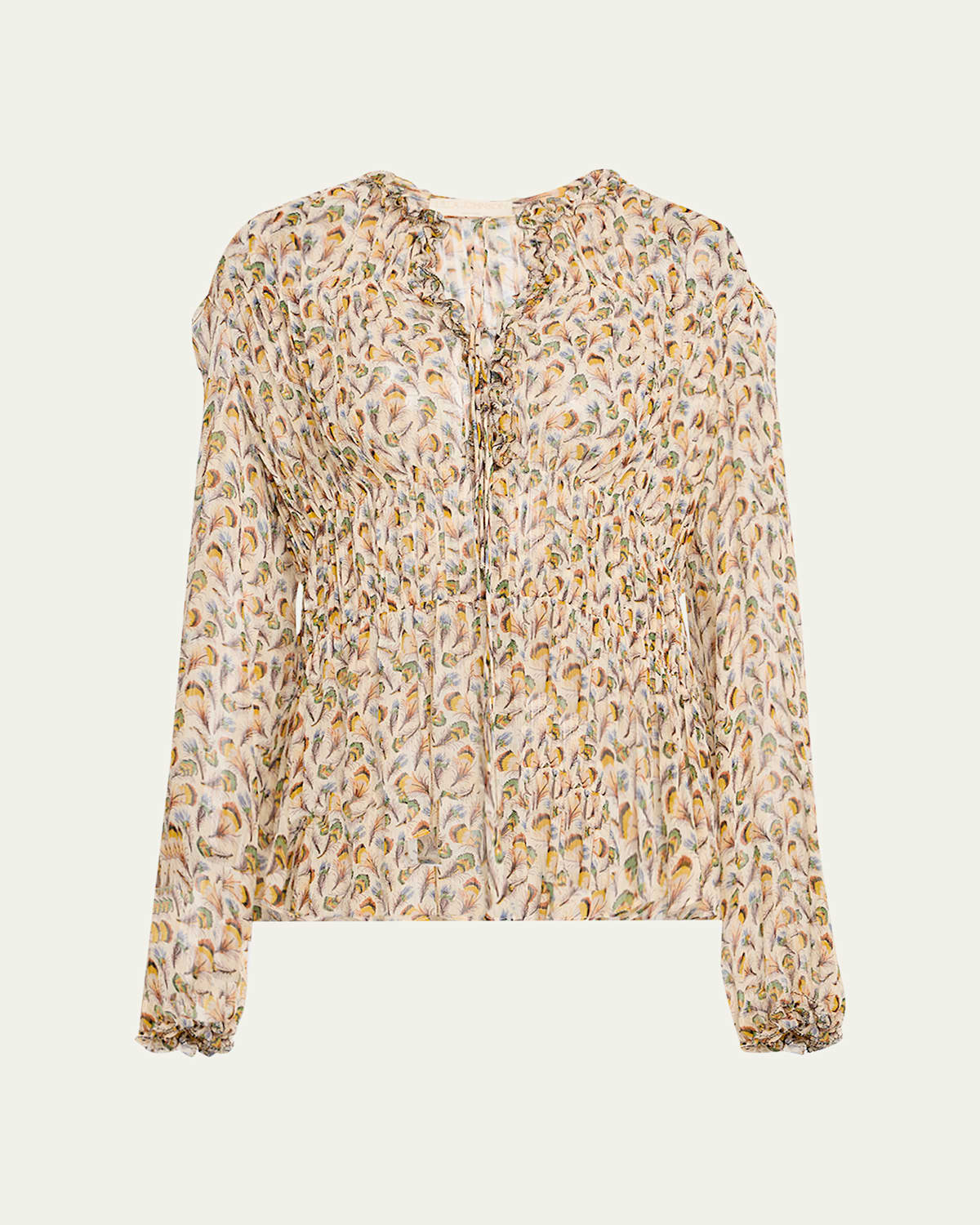 Ulla Johnson Robbie Tie-front Silk Blouse In White