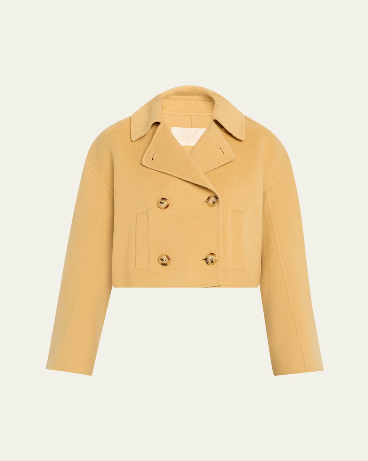 Ulla Johnson Marta Cropped Double-faced Wool Coat In Yellow