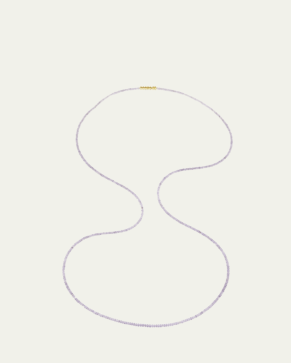18K Yellow Gold Graduated Lavender Spinel Briolette Necklace, 45"L