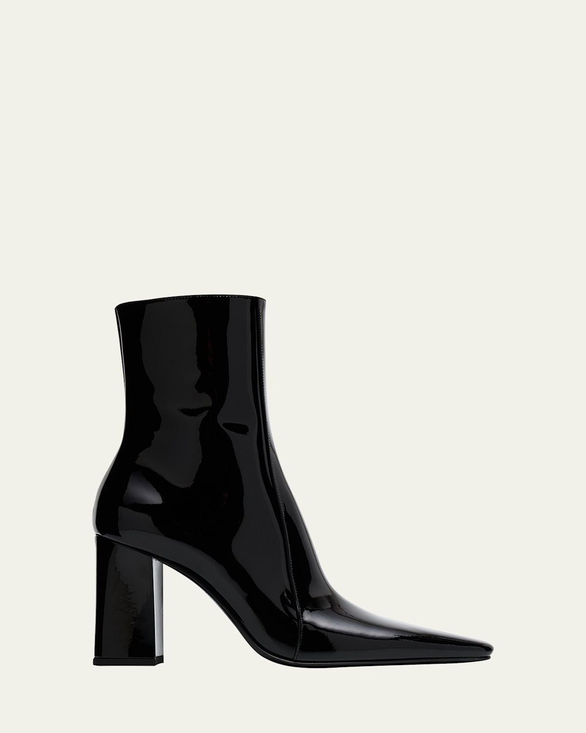 Saint Laurent Rainer Patent Leather Booties In Black
