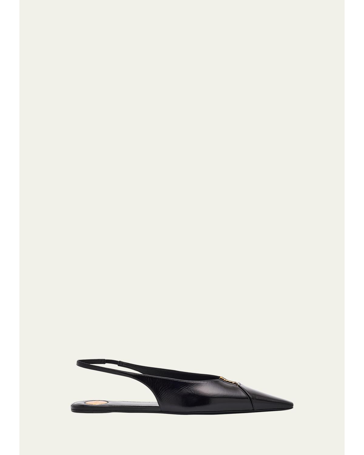 Babylone Leather YSL Slingback Ballerina Flats