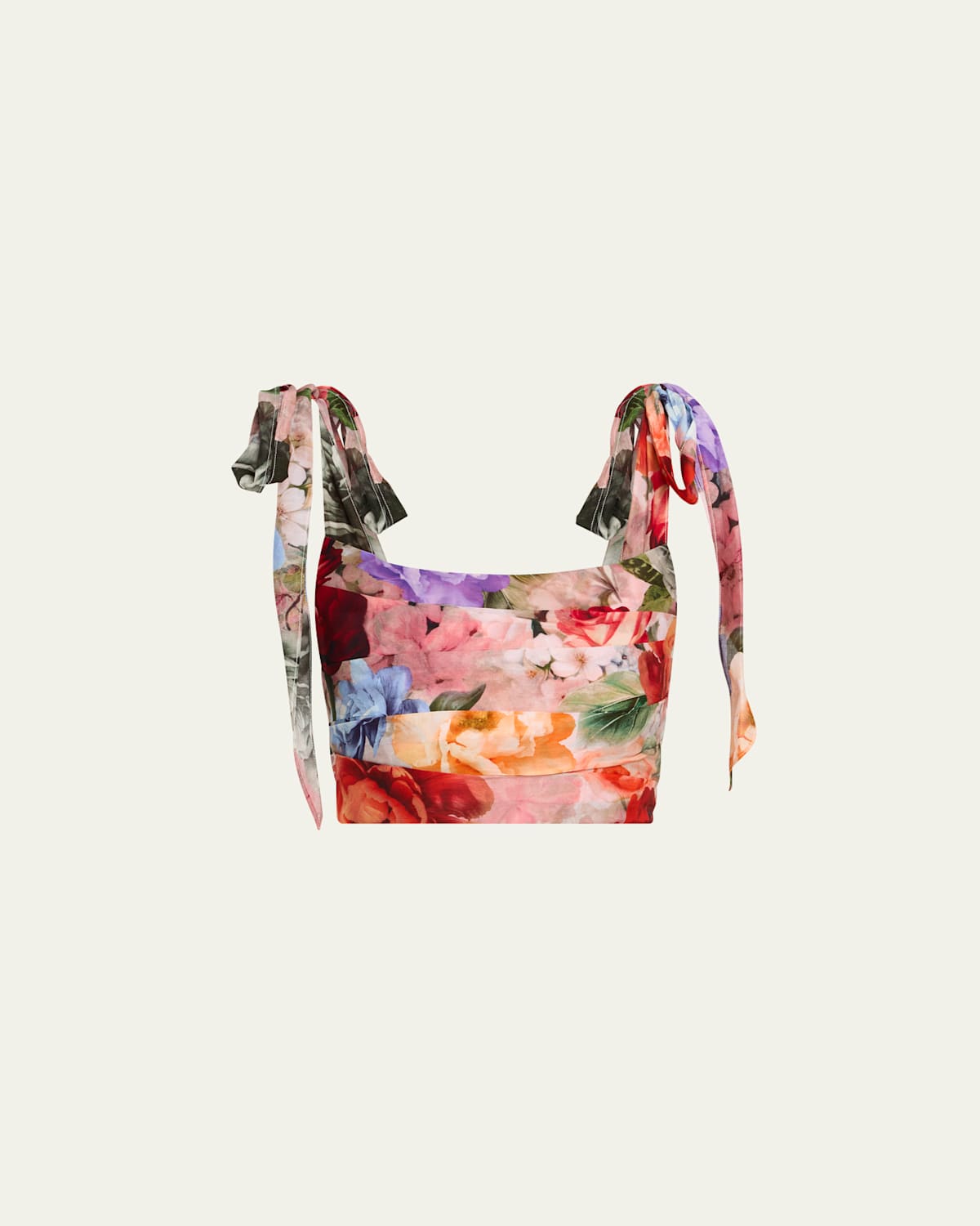 Alice And Olivia Haven Floral Cropped Blouse In Multi