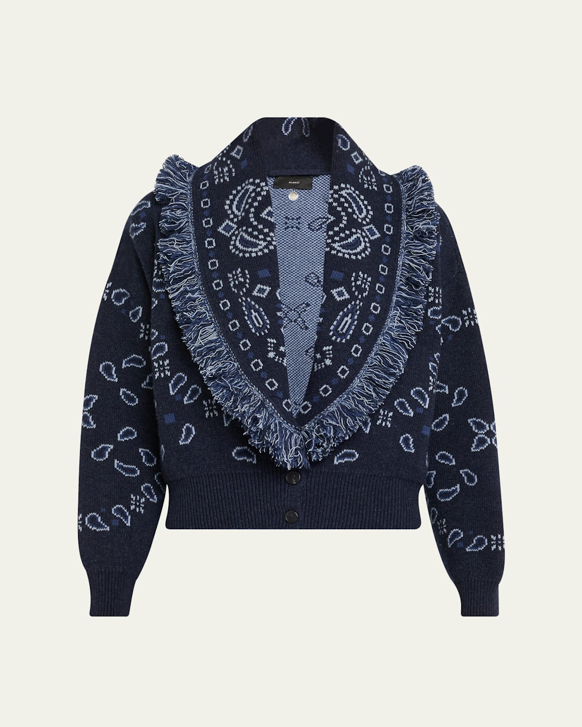 Alanui Bandana Jacquard Cardi-bomber In Blue