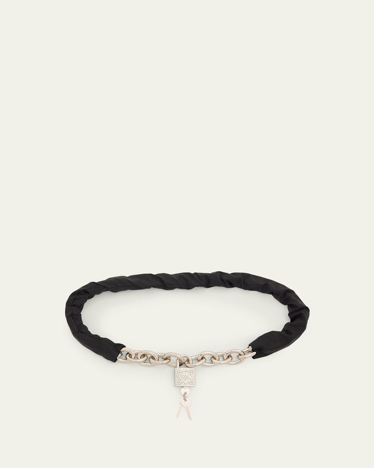 Simone Rocha Men's Nylon Sleeve Chain Padlock Belt In Black