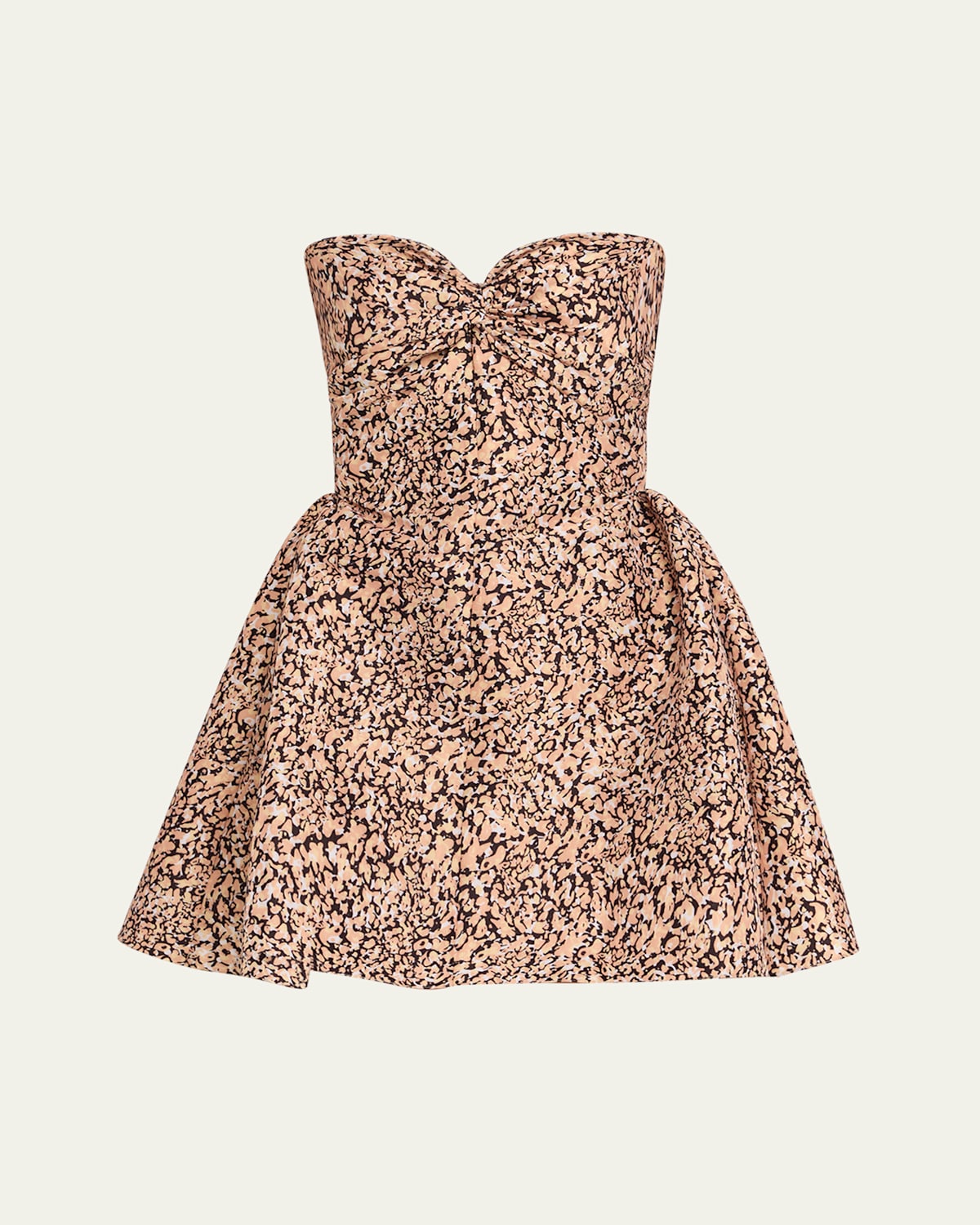 Rossy Leopard Taffeta Strapless Mini Dress