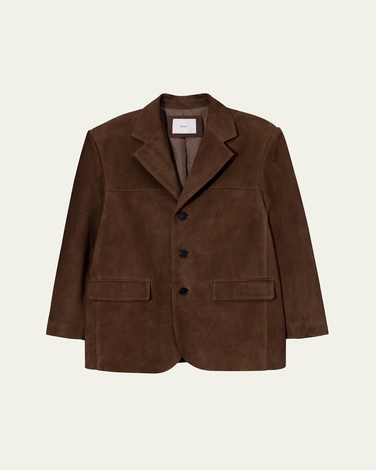 Dunst Unisex Tailored Suede Jacket In Brown