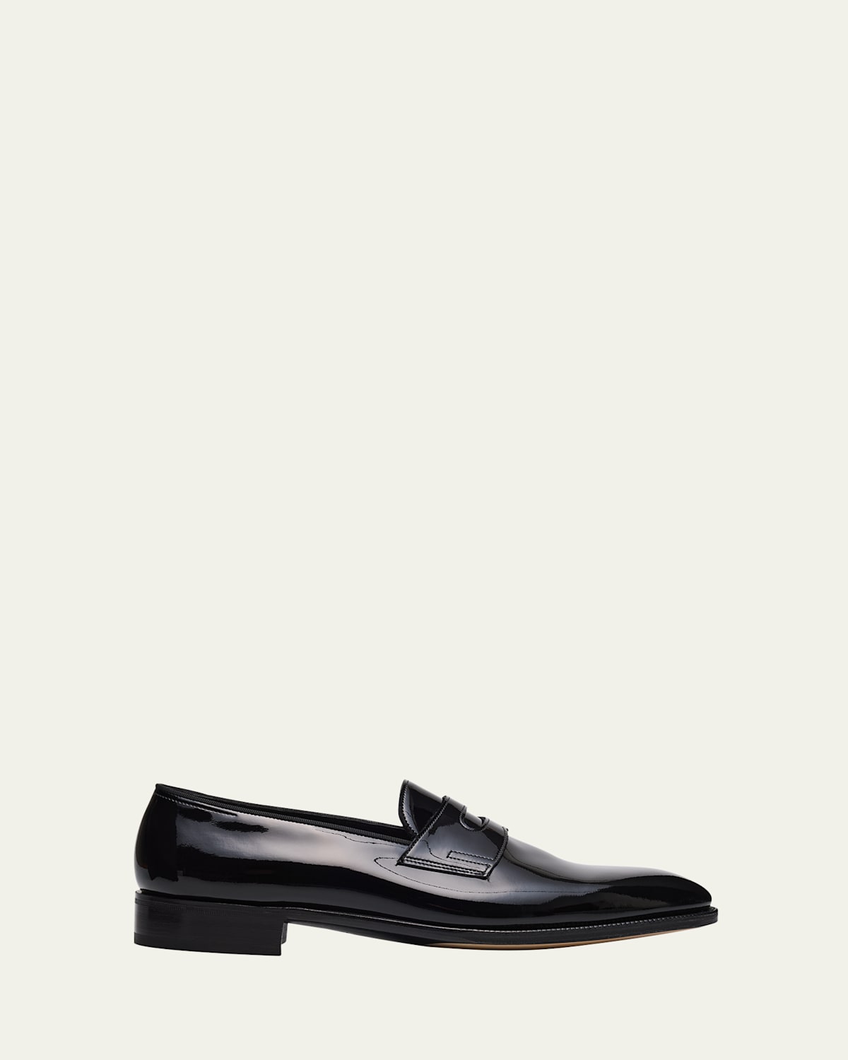 John Lobb Men's Jamie Patent Leather Penny Loafers In Black