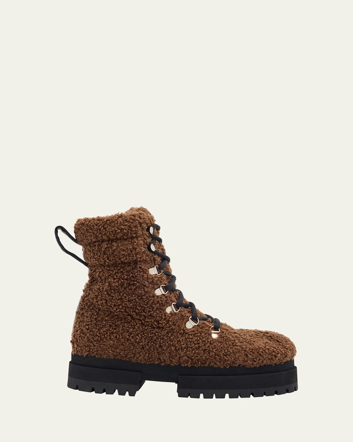 Maria Luca Acacia Teddy Hiking Boots In Brown