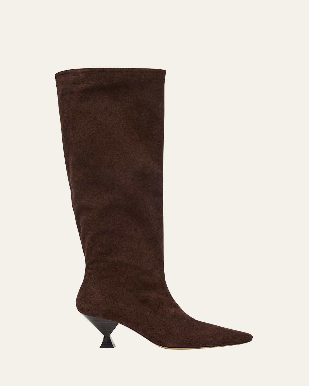 Maria Luca Noa Suede Knee Boots In Brown