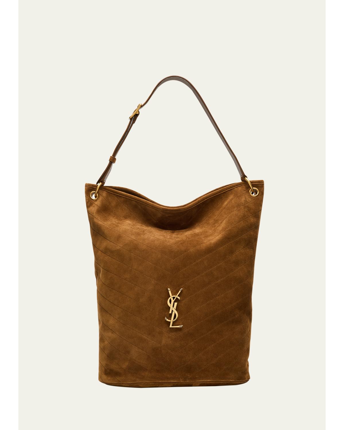 Niki YSL Bucket Bag in Quilted Suede
