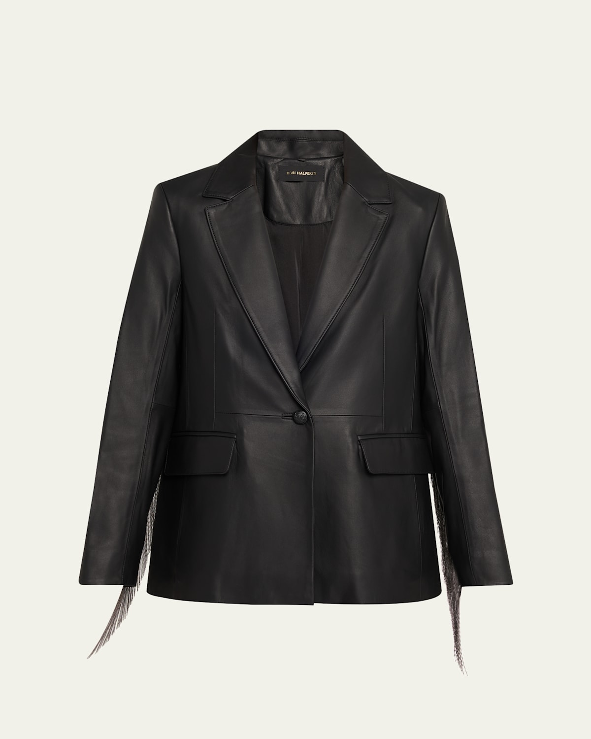 Kobi Halperin Blake Fringe-trim Leather Jacket In Black