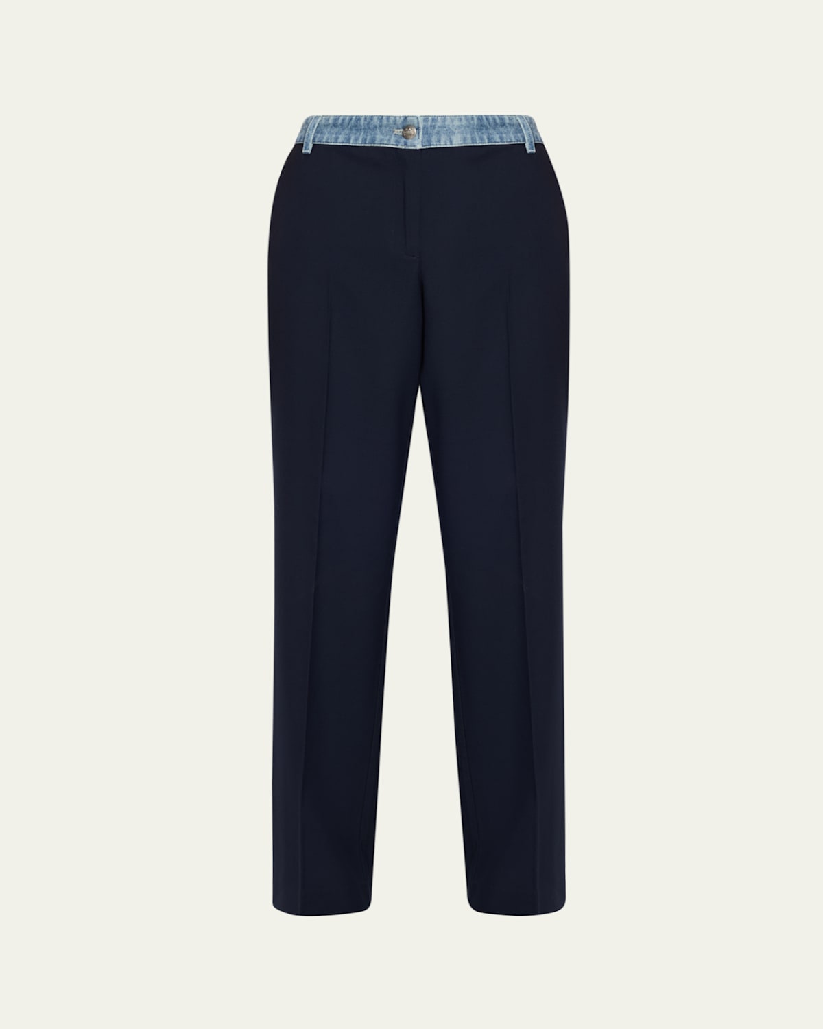 Kobi Halperin Poe Straight-leg Mixed Media Pants In Black
