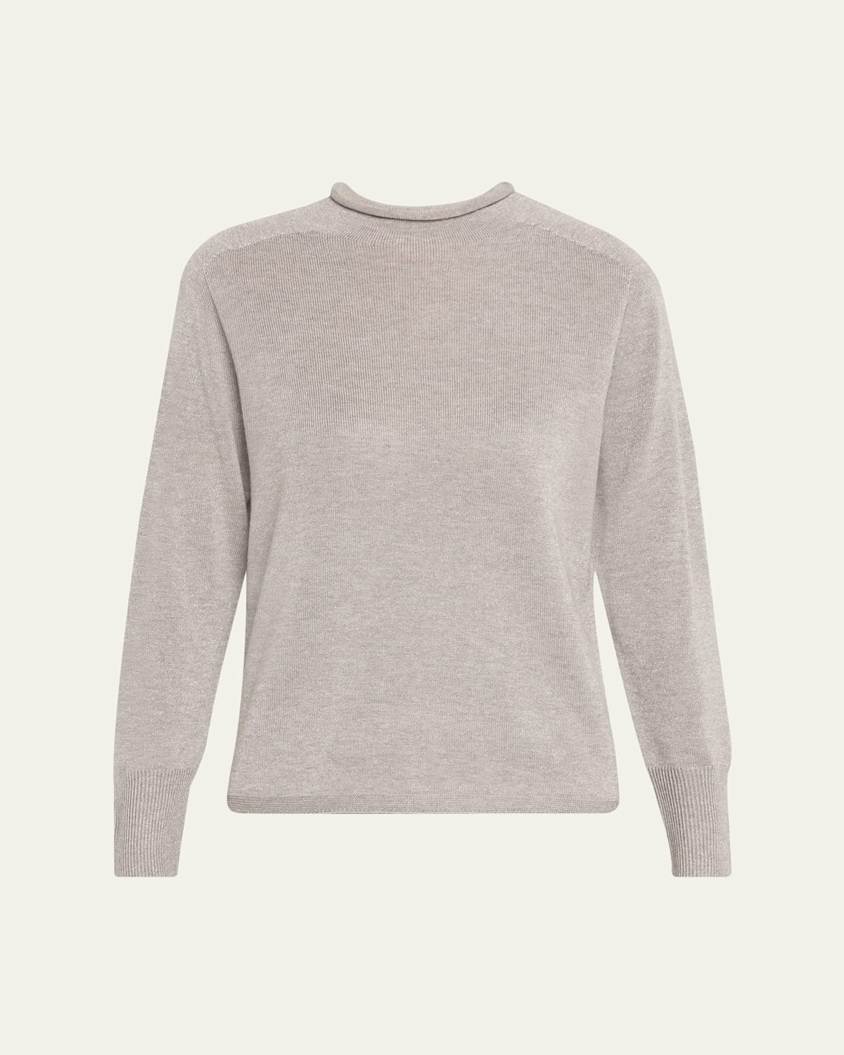 Kobi Halperin Lisa Funnel-neck Shimmer Knit Sweater In Pink