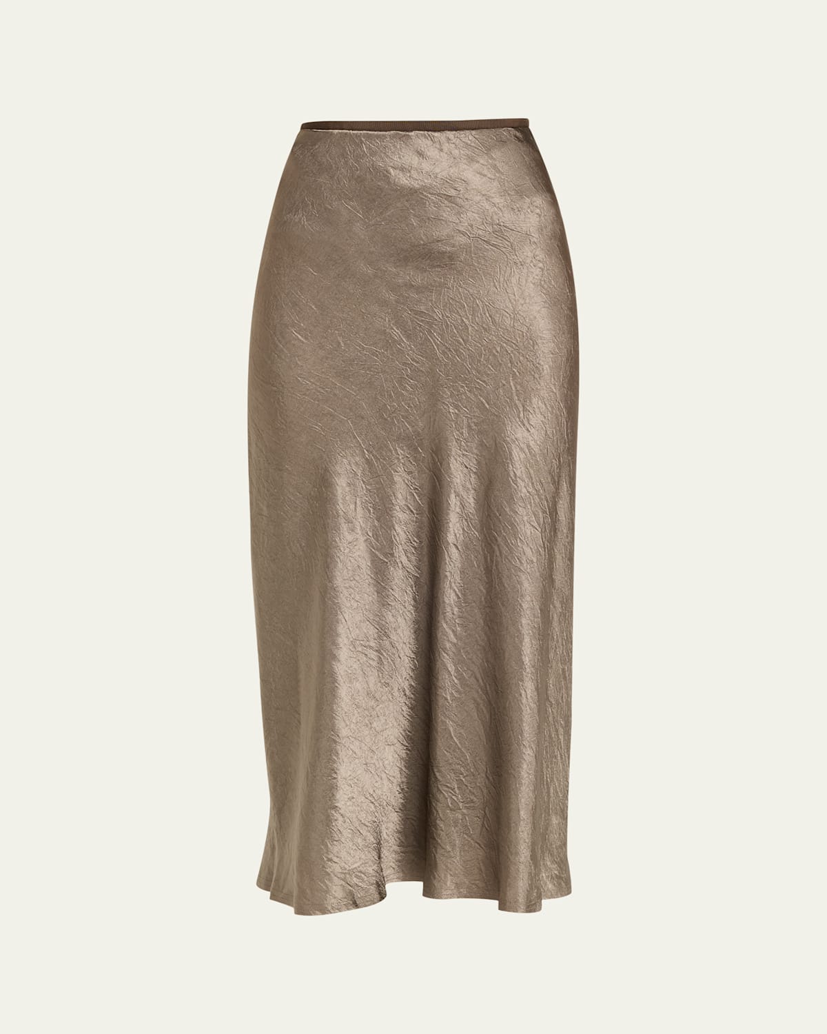 Maison Margiela Wrinkle Satin Midi Skirt In Multi