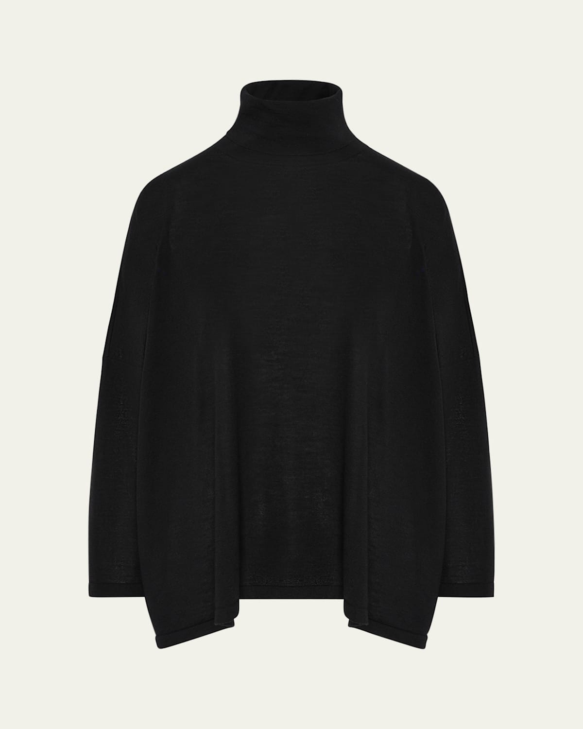 Eskandar Wide Scrunch Neck Top (mid Plus Length) In Black