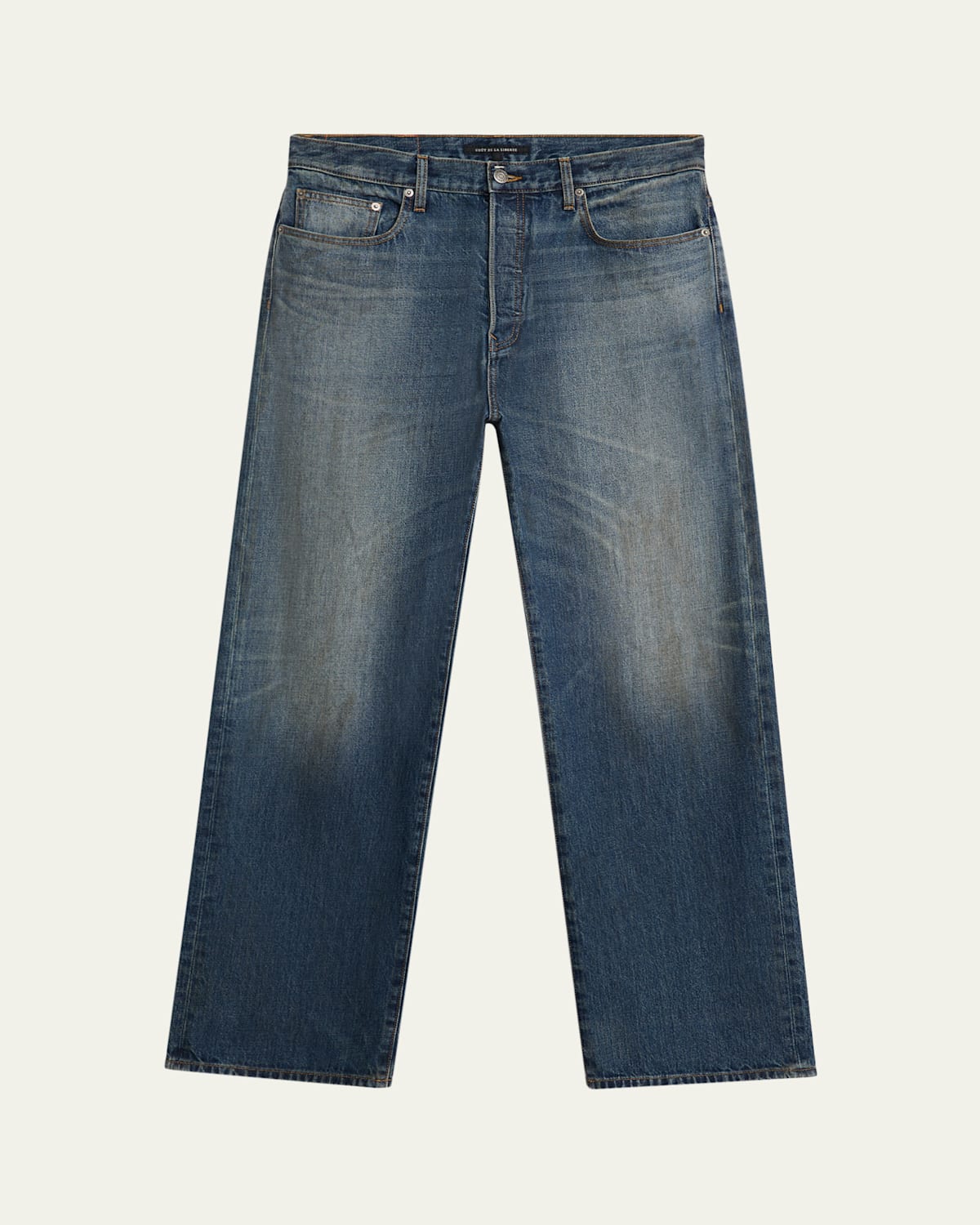 Cout De La Liberte Men's Japanese Denim Baggy-fit Jeans In Blue