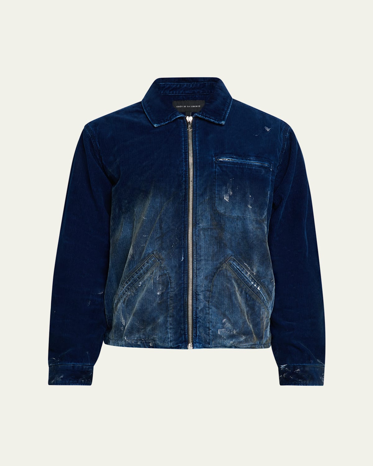 Cout De La Liberte Blue Luke Indigo Cord Jacket In Blue