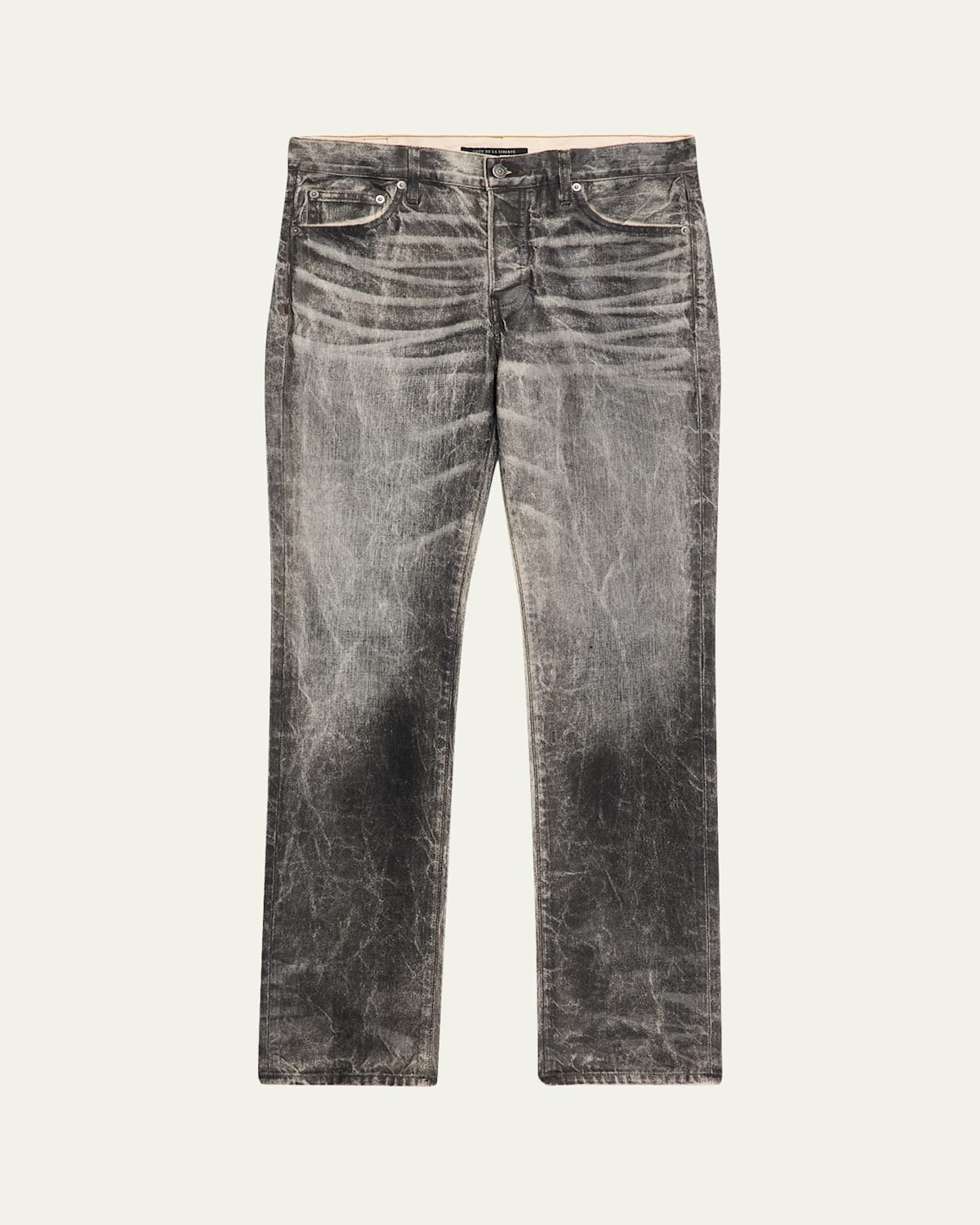 Cout De La Liberte Men's Jimmy Ecru Twill Flare Pants In Black