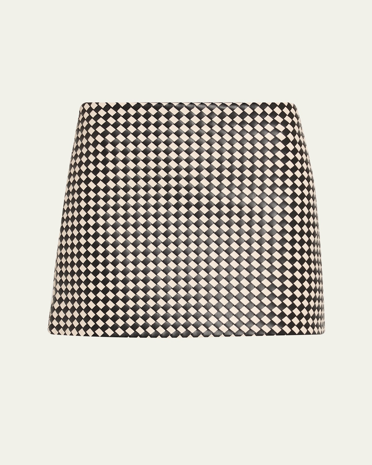 Alice And Olivia Eleana Woven Vegan Leather Mini Skirt In Gray