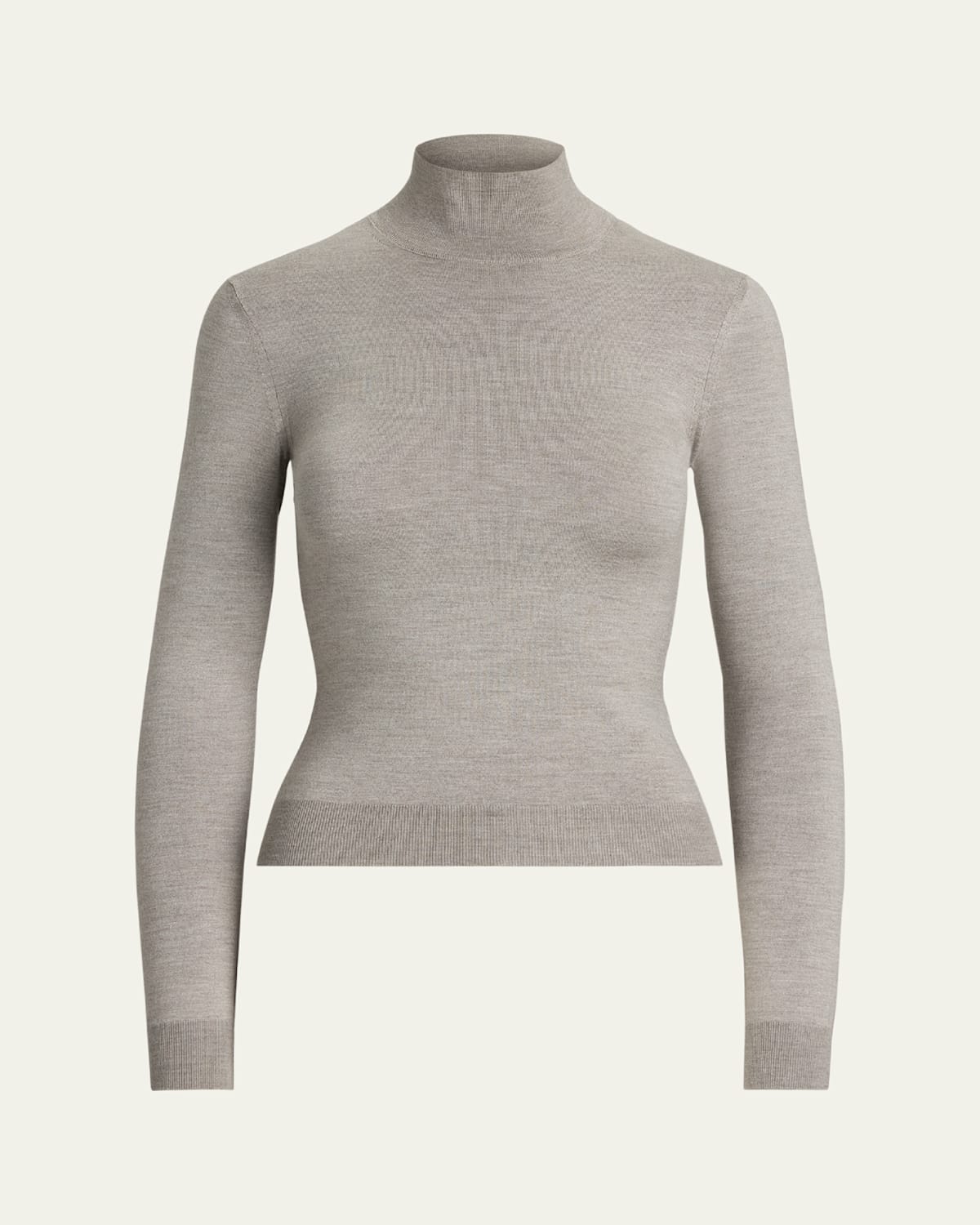 Ralph Lauren Mulberry Silk-blend Turtleneck Sweatshirt In Gray