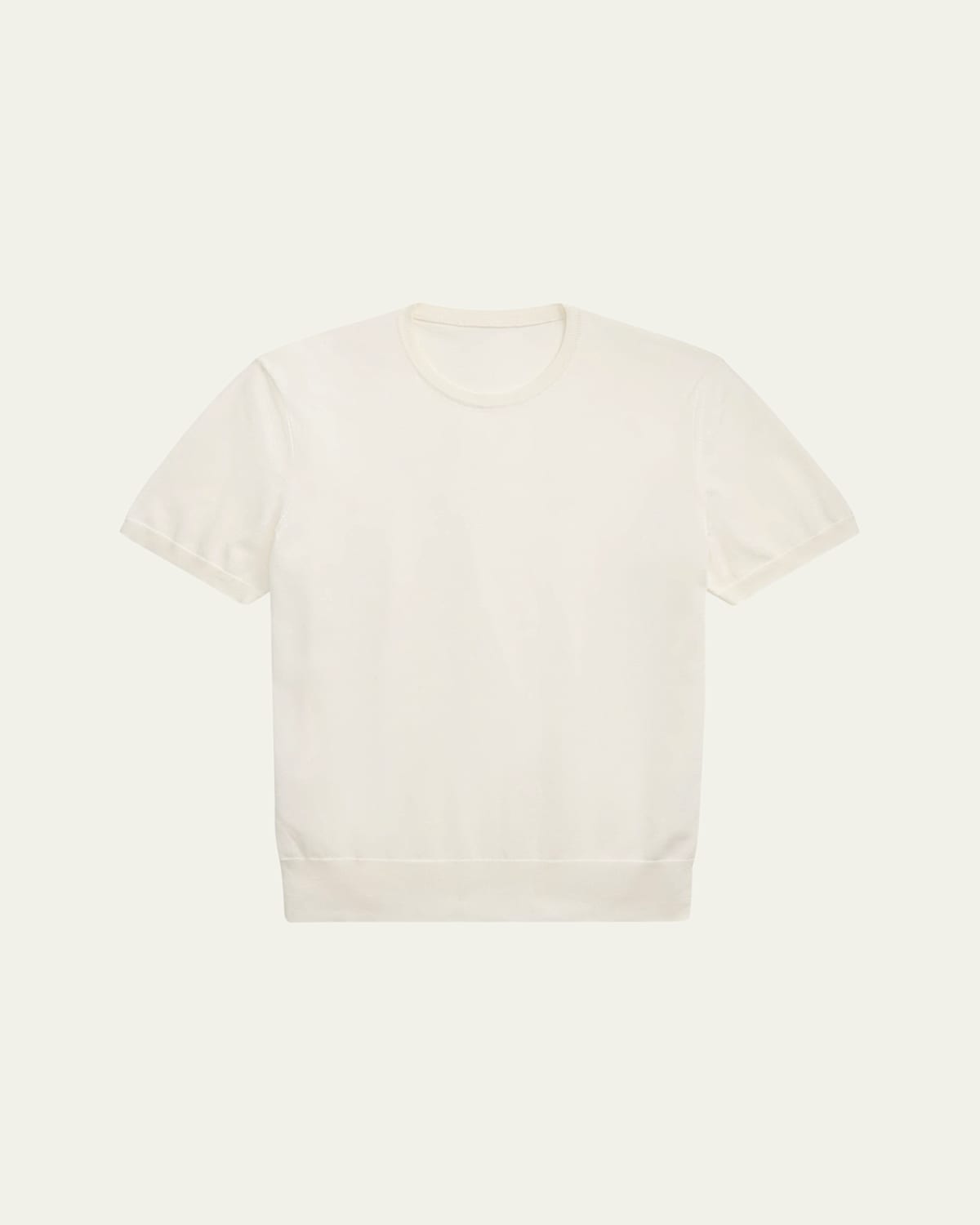 Ralph Lauren Men's Cotton Short-sleeve Crewneck Sweater In White