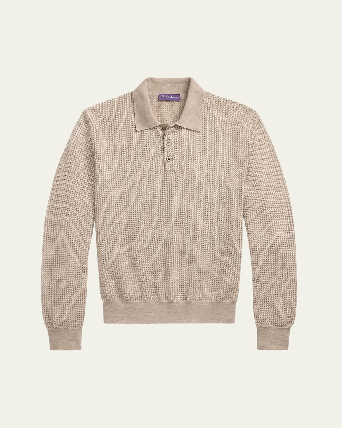 Ralph Lauren Men's Cashmere Waffle Knit Polo Sweater