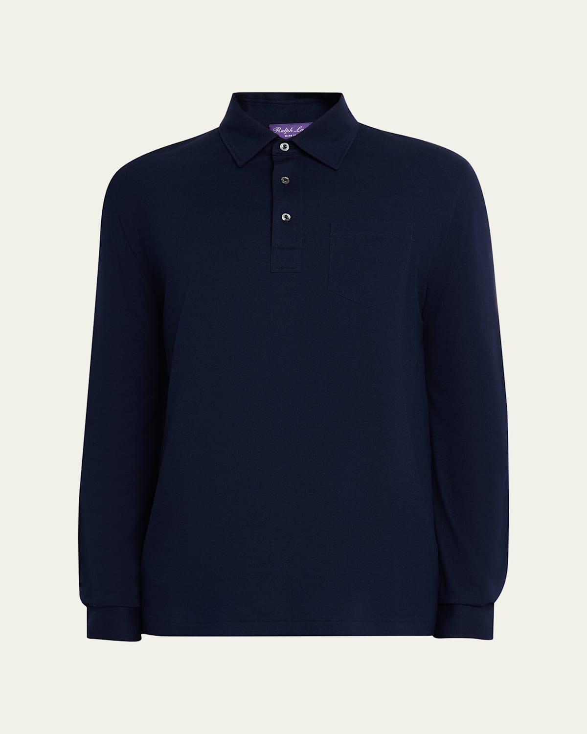 Ralph Lauren Men's Cotton And Cashmere Long-sleeve Polo Shirt In Blue