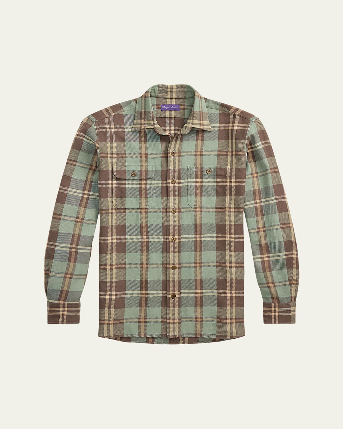 Ralph Lauren Men's Cotton Plaid Double-pocket Sport Shirt