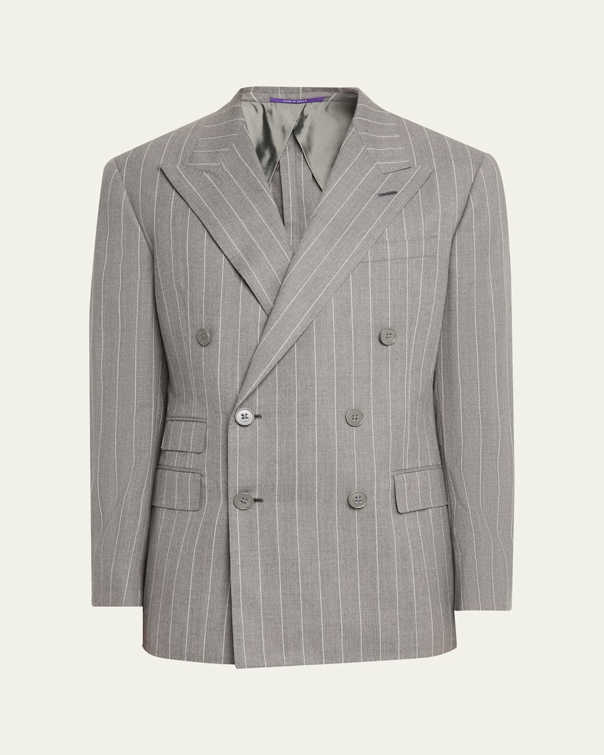 Ralph Lauren Men's Kent Wool Hairline Double-breasted Sport Coat In Gray