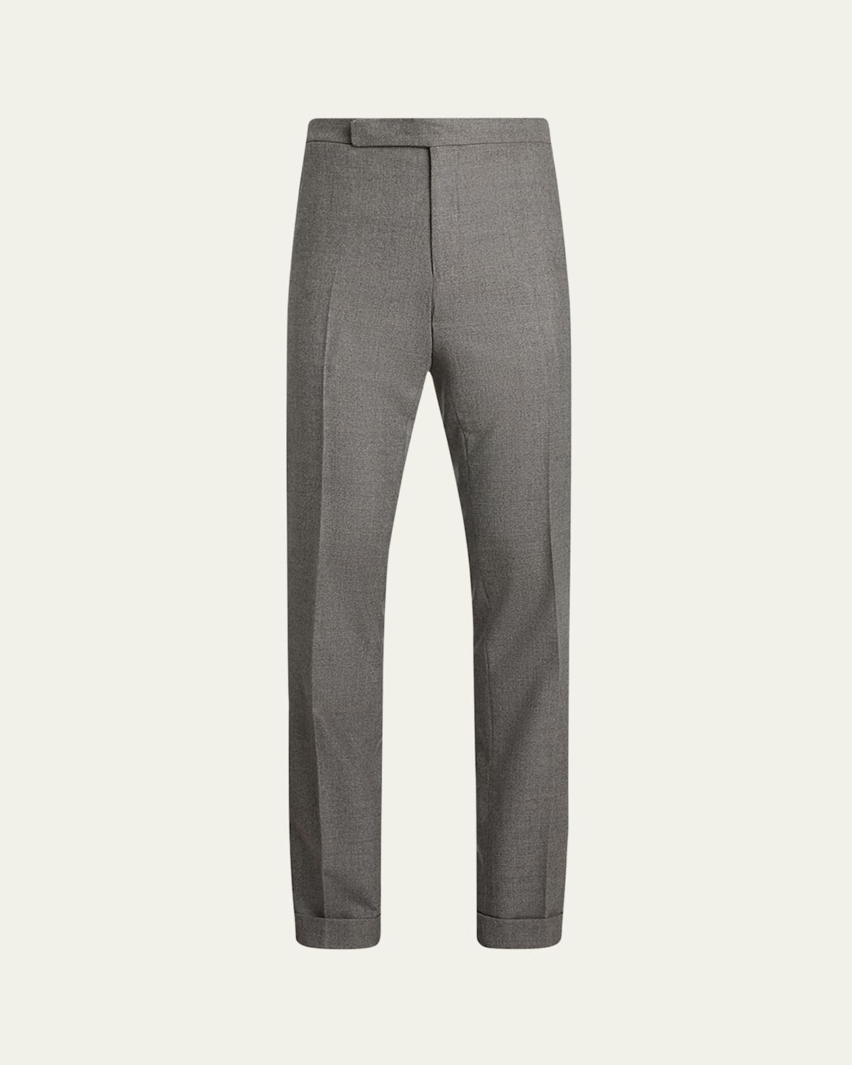 Ralph Lauren Men's Gregory Modern Flat-front Trousers In Gray