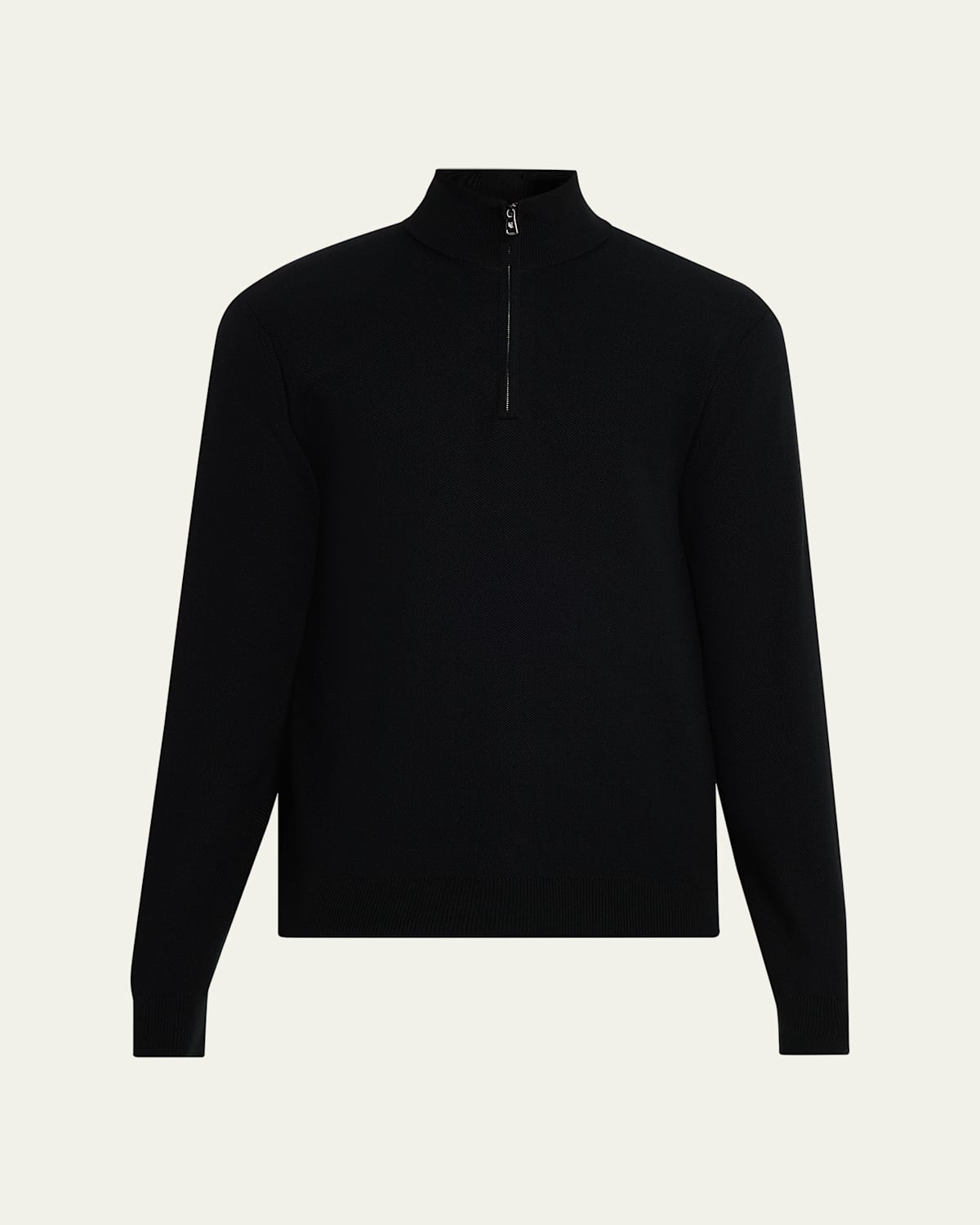 Ralph Lauren Men's Wool Knit Half-zip Sweater In Black