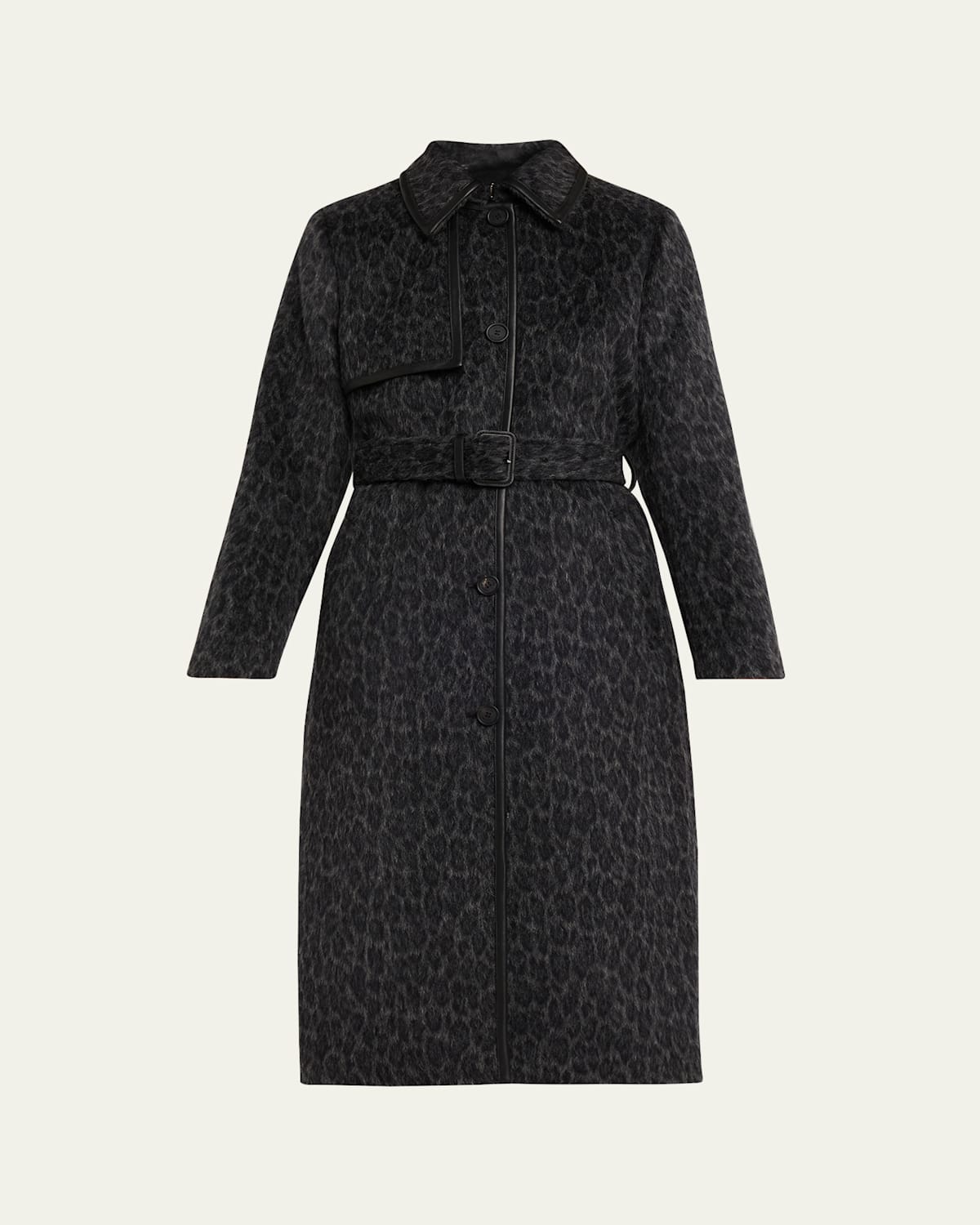 Mackage Zeva-a Single-breasted Wool Trench Coat In Black