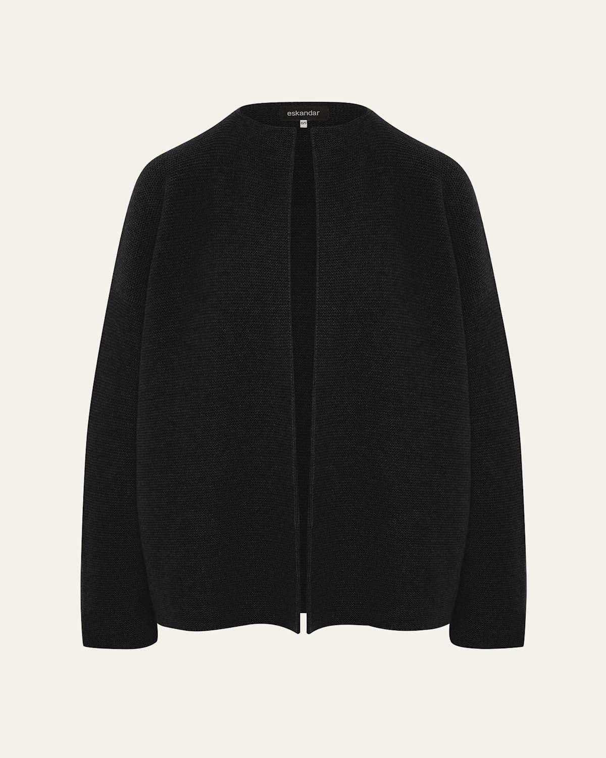 Eskandar Small Jacket Coat Cardigan (short Length) In Black