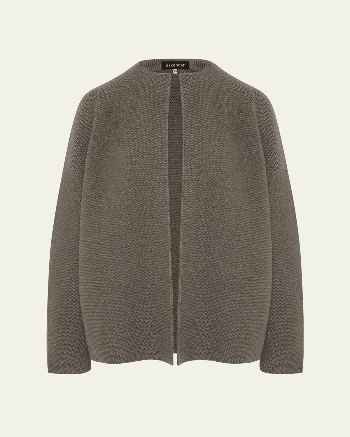 Eskandar Small Jacket Coat Cardigan (short Length) In Brown