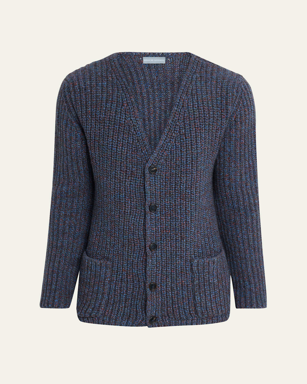Bergdorf Goodman Men's Cashmere And Wool Melange Knit Cardigan In Blue