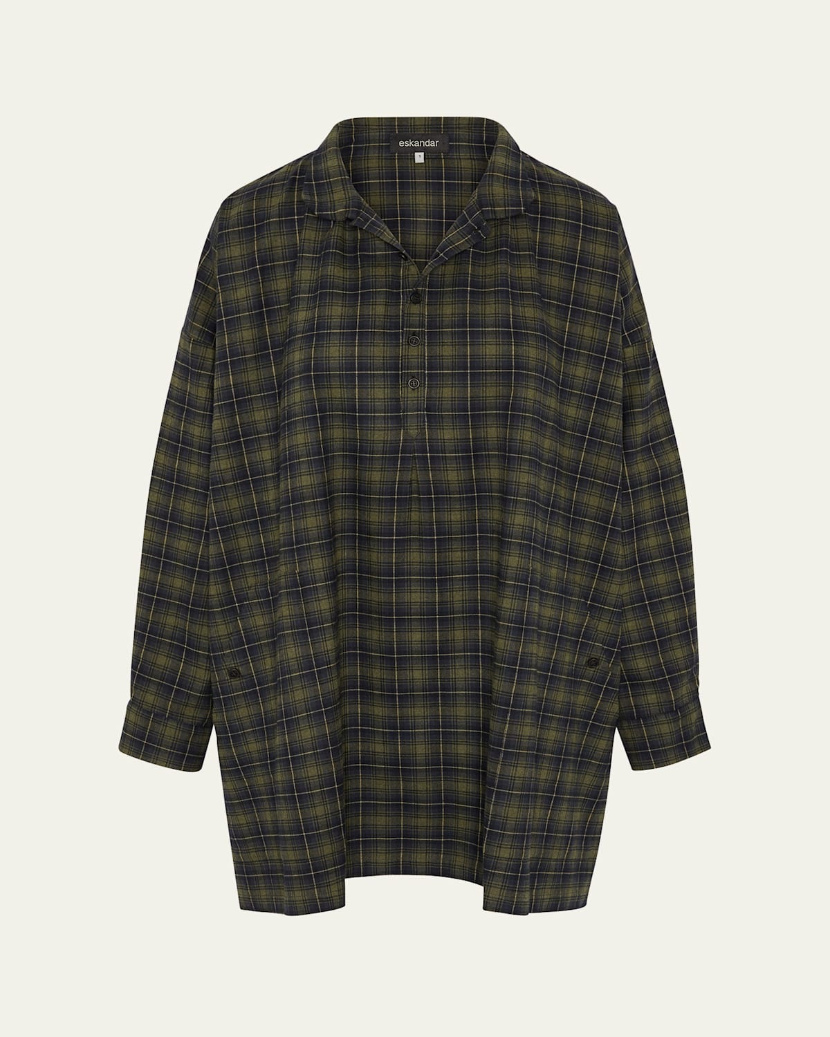 Eskandar Wide A-line Artists Smock (long Plus Length) In Green