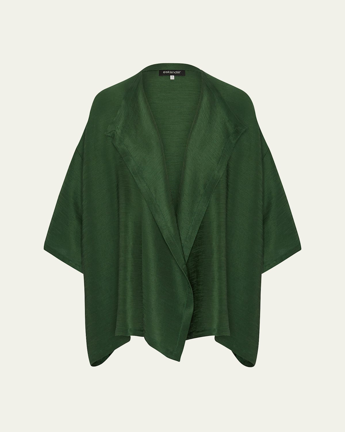 Eskandar Wide A-line Jacket Coat (mid Plus Length) In Green