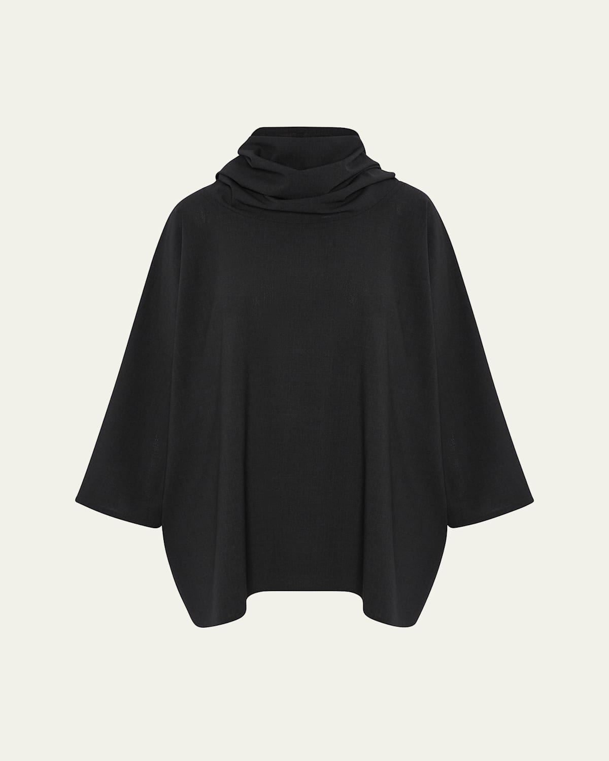 Eskandar Monks Cowl-neck Wool Pullover Top In Black