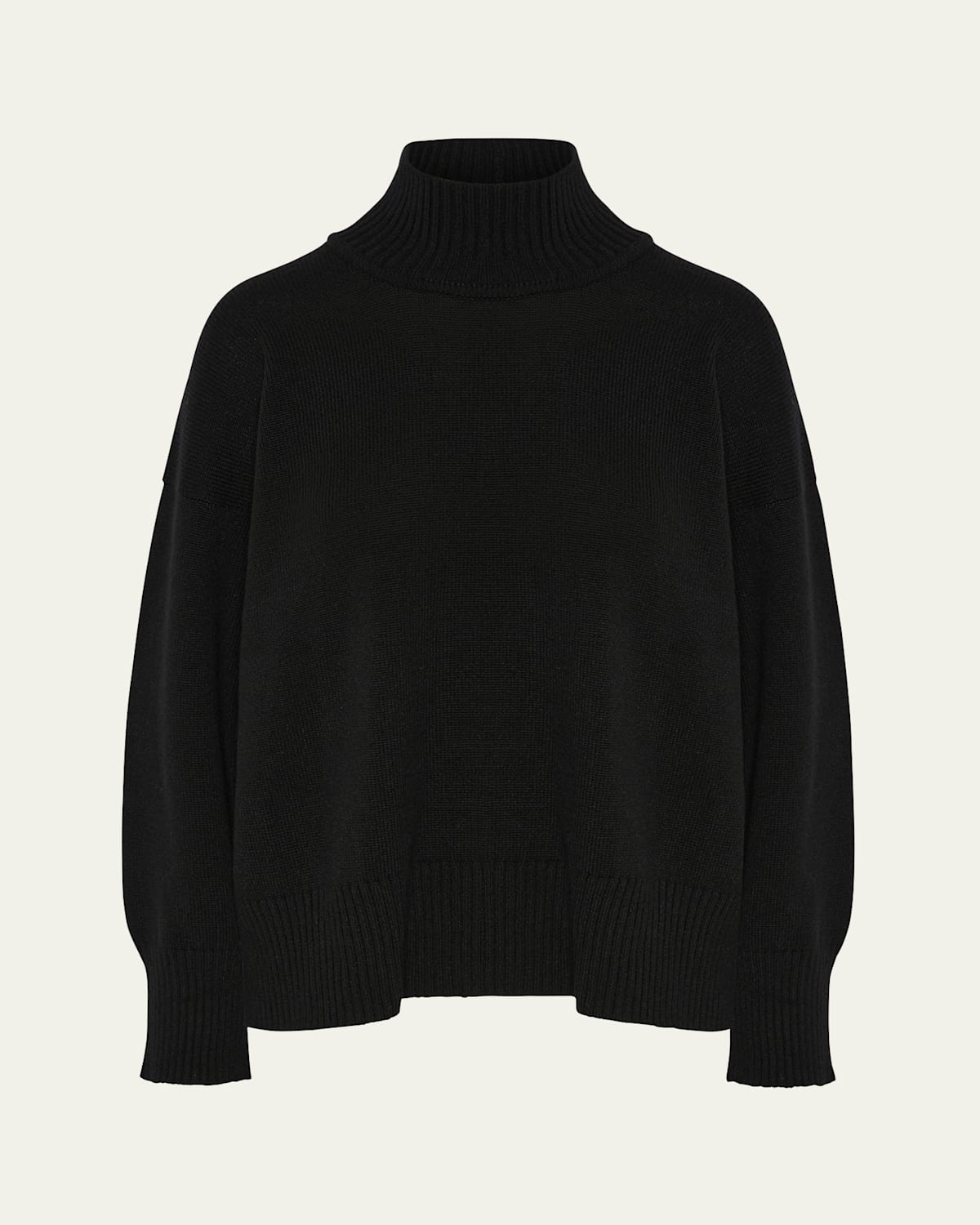 Eskandar Small Long Sleeve High Neck Sweater (mid Length) In Black