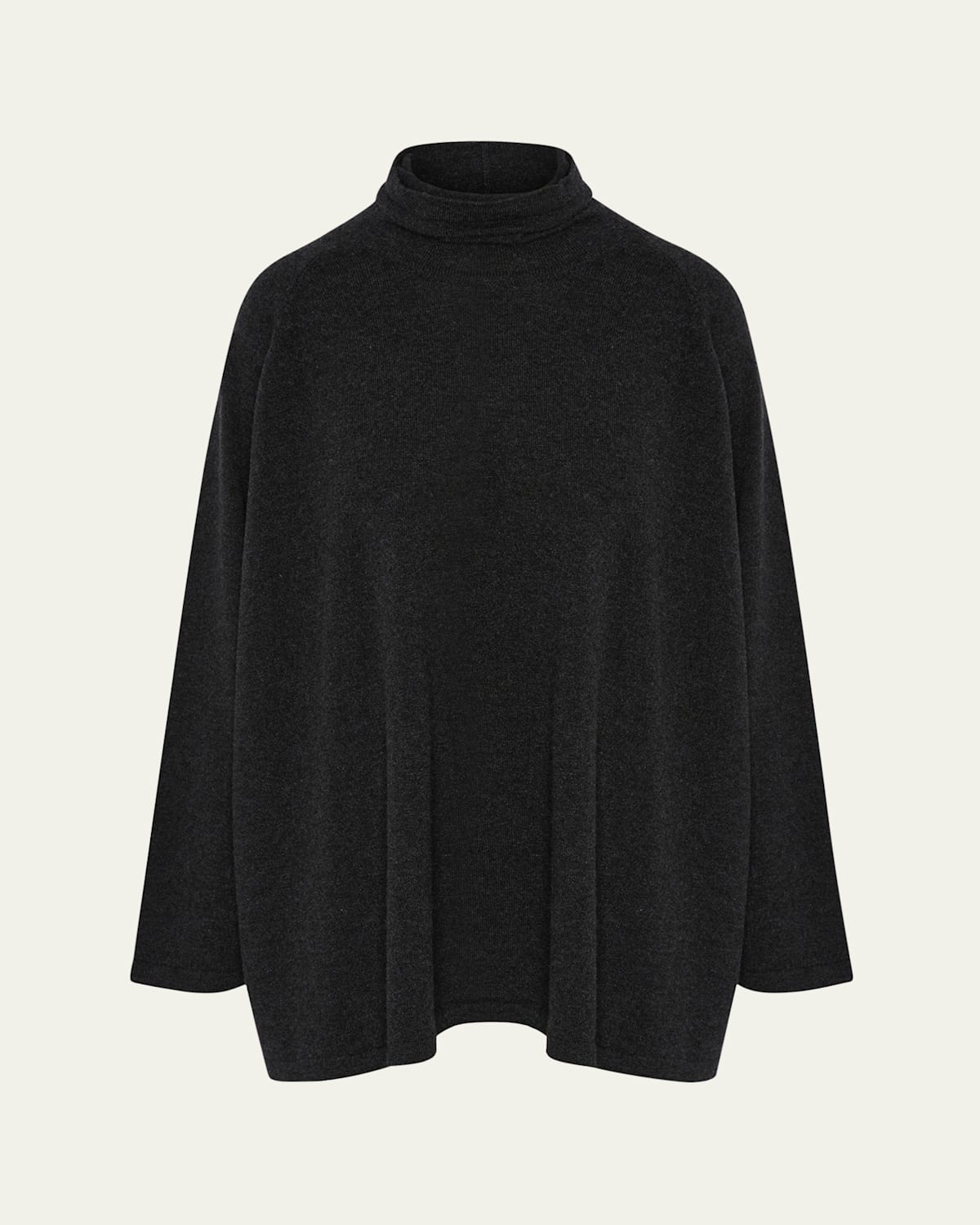 Eskandar Raglan-sleeve Scrunch-neck Sweater (long Length) In Black