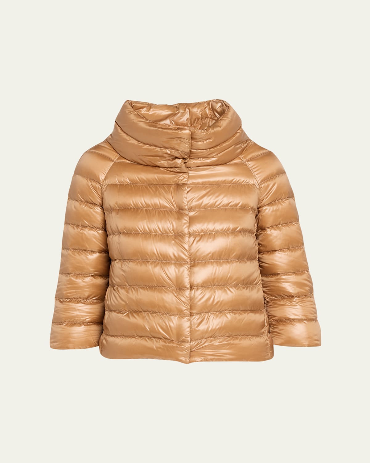 Herno Sofia Ultra-lightweight Down Bolero Jacket In Brown