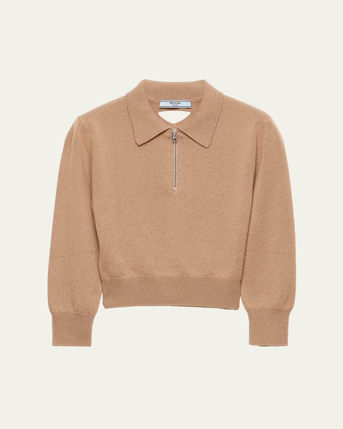 Prada Womens Brown Short-sleeve Cashmere Polo Jumper In Brown