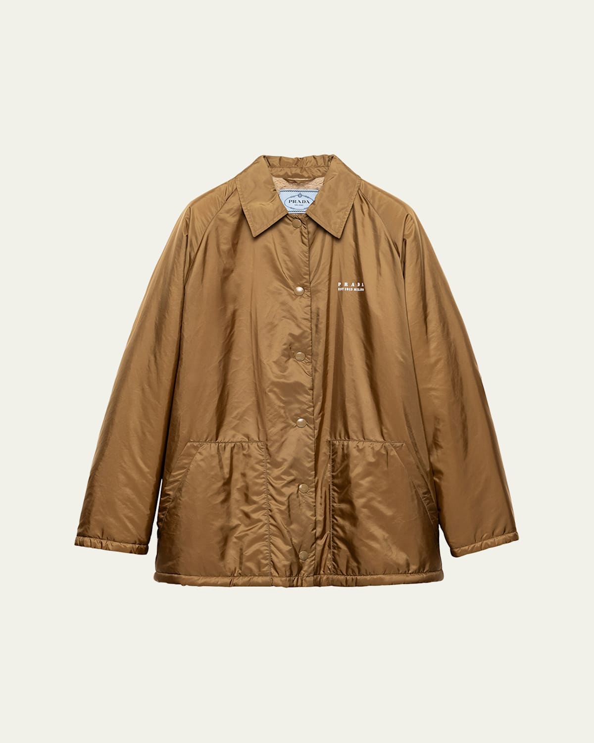 Prada Lightweight Re-nylon Blouson Jacket In Brown