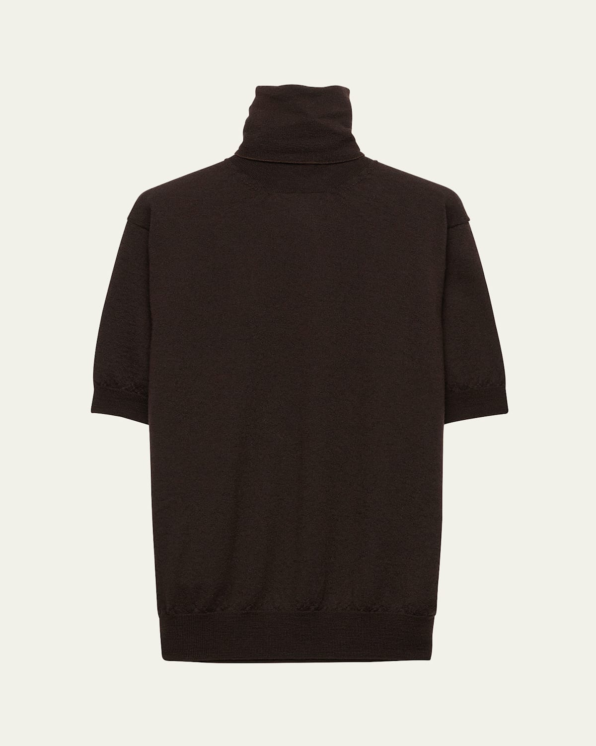 Turtleneck Superfine Cashmere Short-Sleeve Sweater