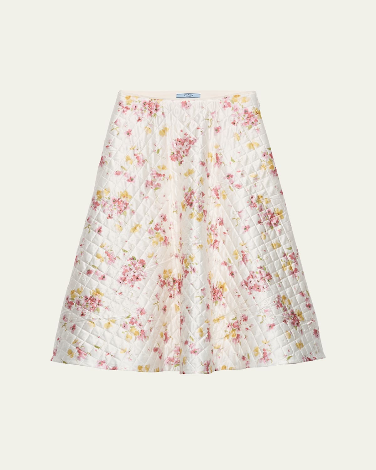 Prada Satin Padded Bouquet Skirt In Orange