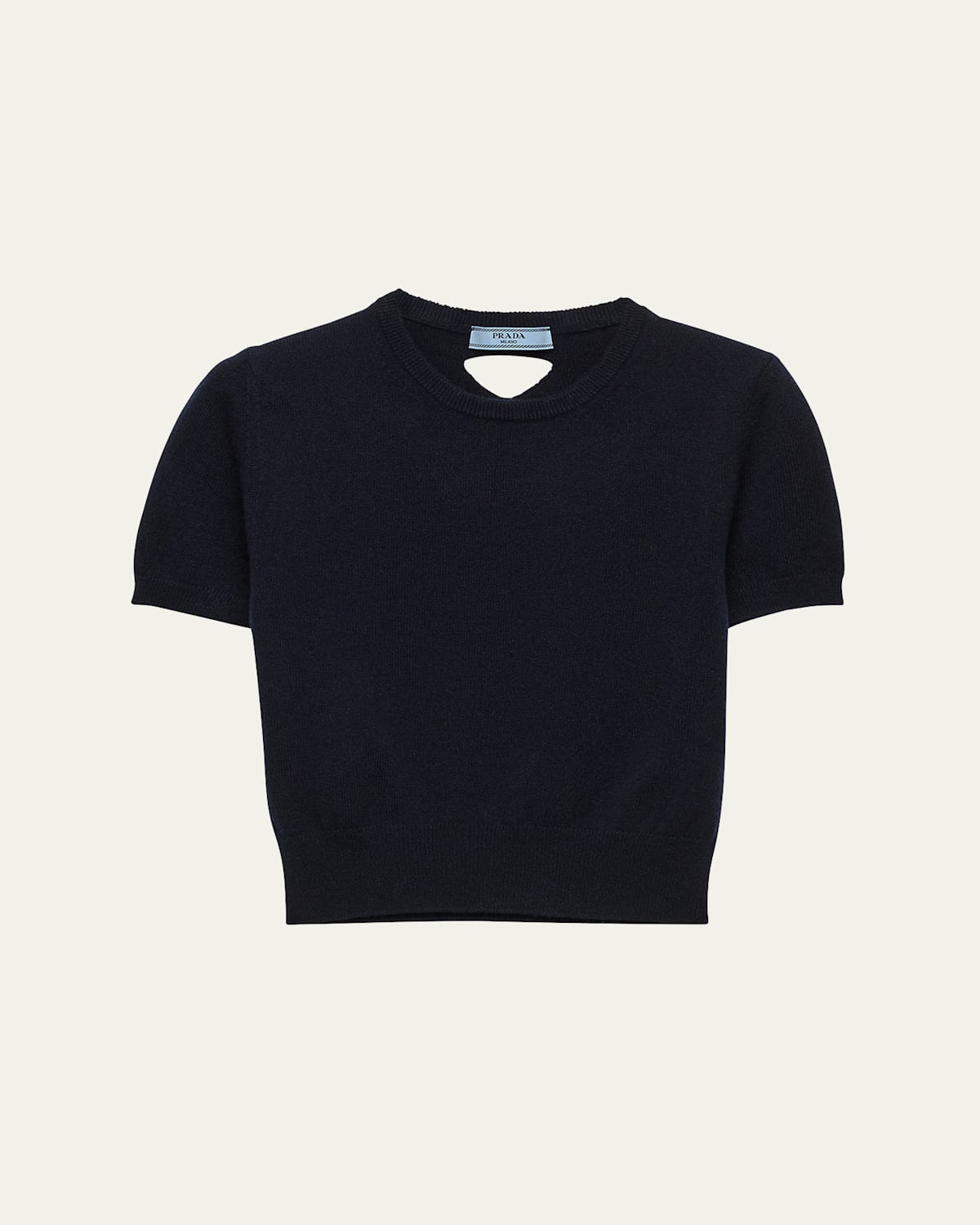 Short-Sleeve Cashmere Crop Sweater
