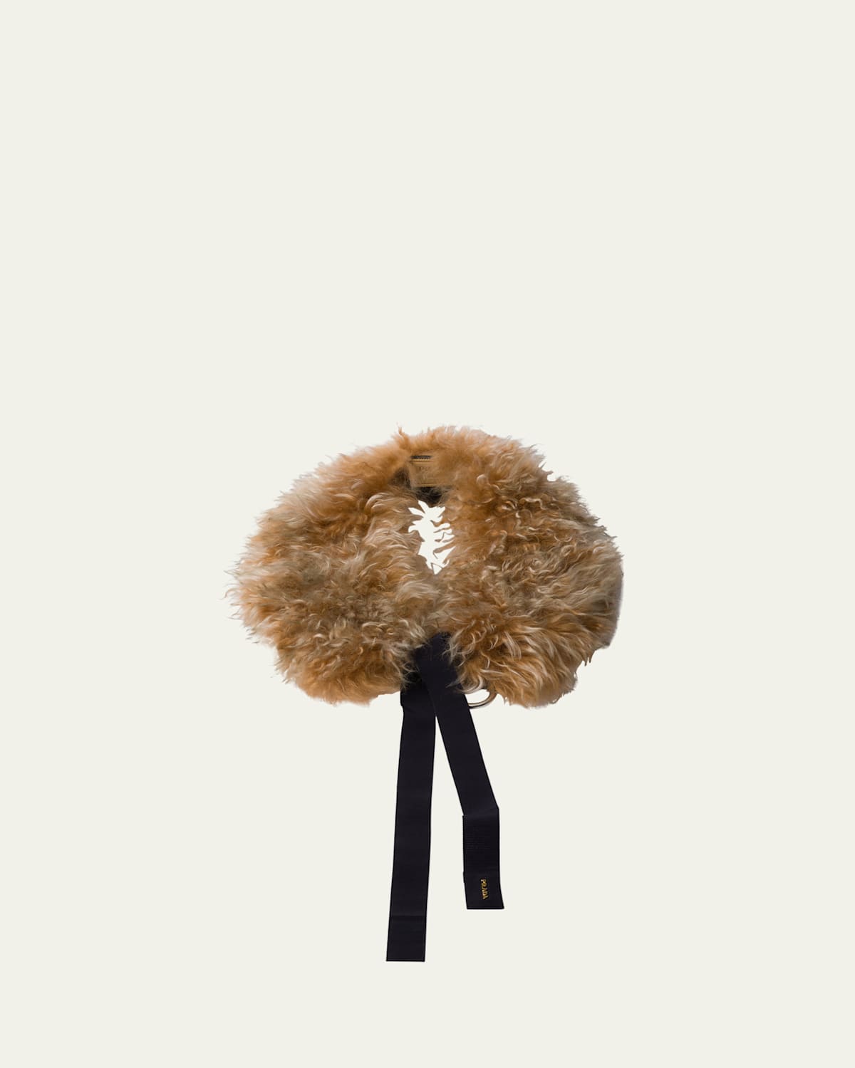 Prada Mongolia Shearling Collar In Neutral